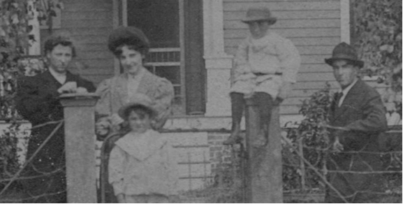 Blow Up of Brooks Children Outside Residence St Jean ND circa early 1905s